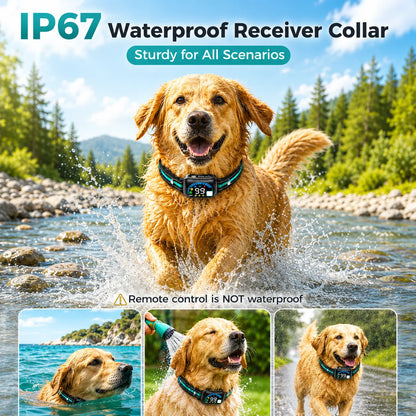 Sevy 3300FT Waterproof E-Collar with Four Training Modes: Beep, Vibration, Shock, and Anti-Bark for Small to Large Dogs - 2-Pack Rechargeable LCD Dog Training Collar with Remote Control for Two Dogs