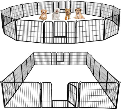 Dog Playpen 24In 16 Panels Pet Fence for Indoor Yard RV Camping