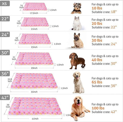 Dog Crate Pad Bed Ultra Soft Pet Mat Star Print Pink 29 X 21 Inch