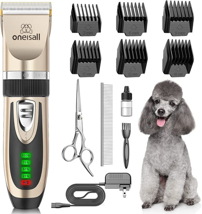 Dog Grooming Clippers with LED Display for Dogs & Cats