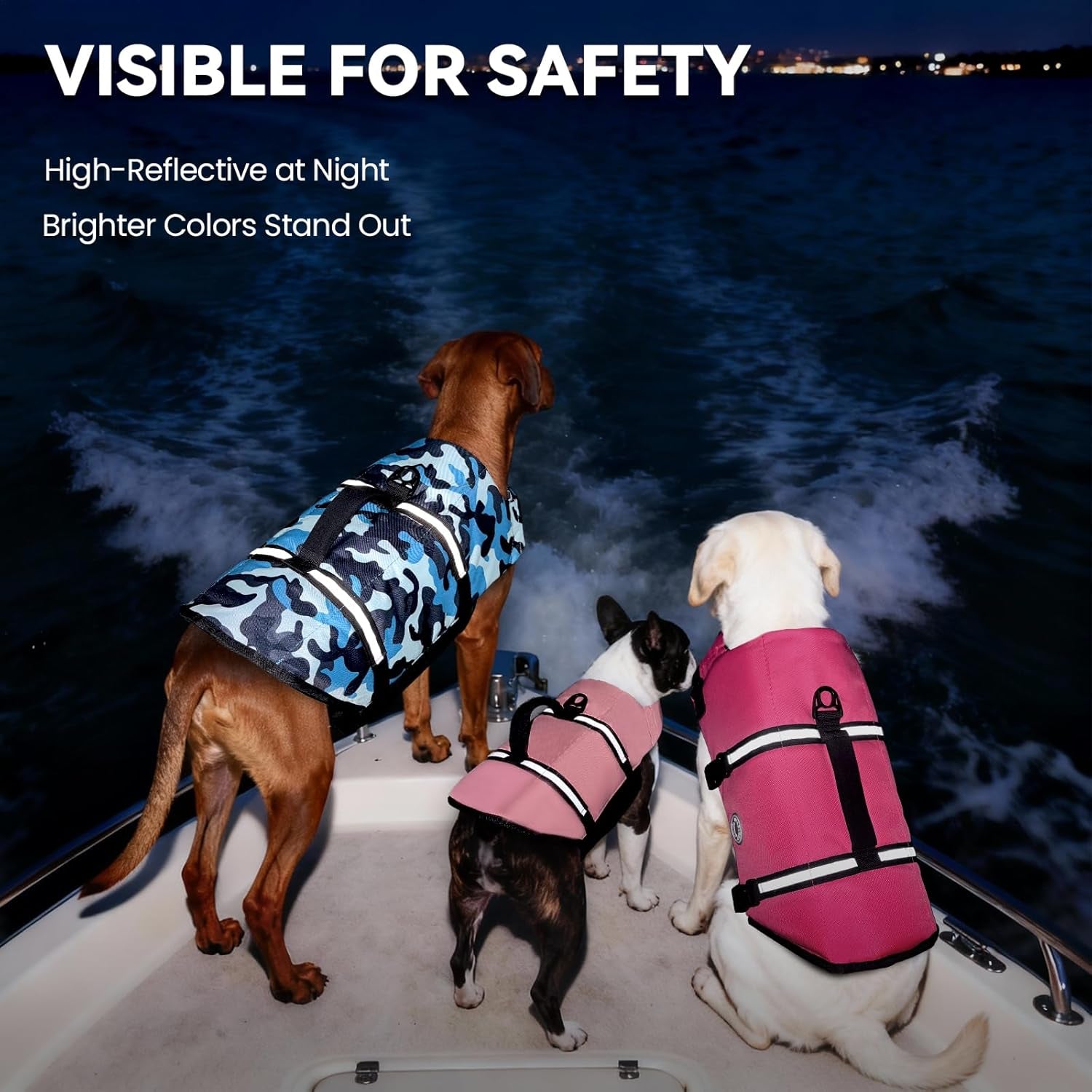 Dog Life Vest Rip Stop Dog Swim Vest, M, Pink