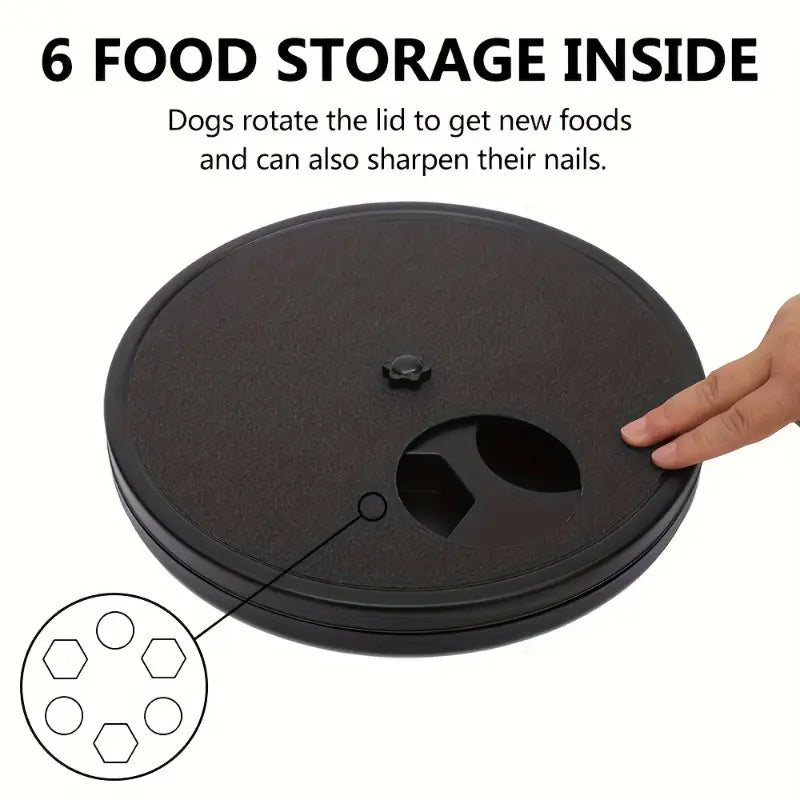 3-In-1 Multifunctional Dog Food Dispenser Plate Bowl, Dog Nail Scratch Pad Dog Nail Grinder Alteractive, Interactive Dog Training Plate Bowl